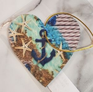 Nautical Theme Anchor Heart Shaped Car Air Freshener